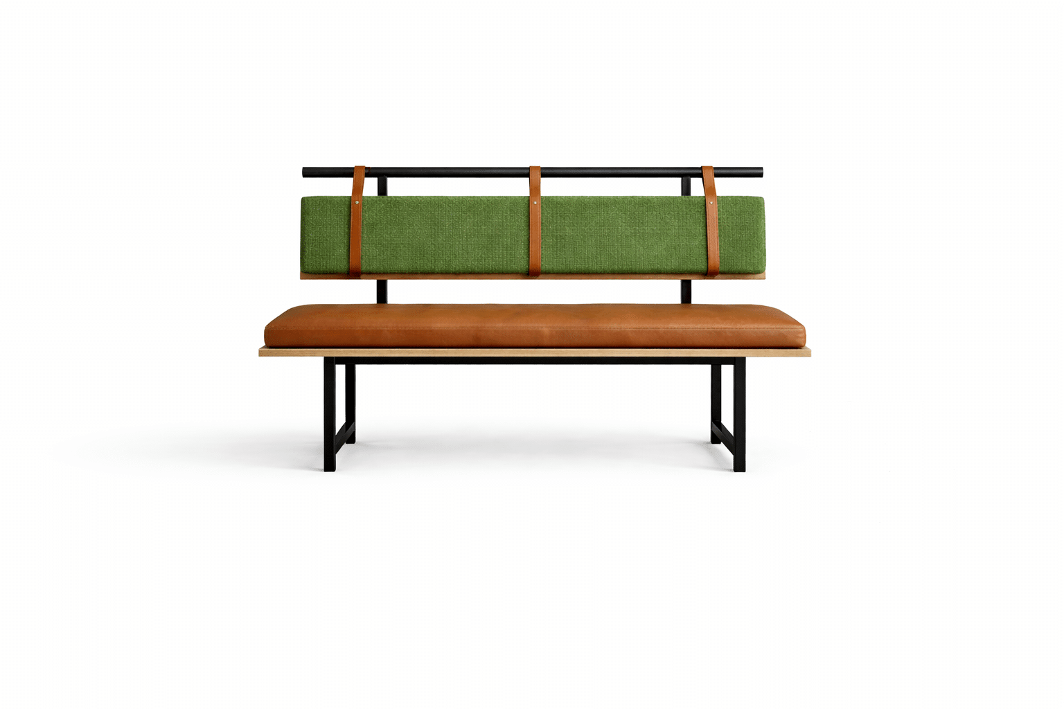 Banquette en cuir et tissus ZAZOU